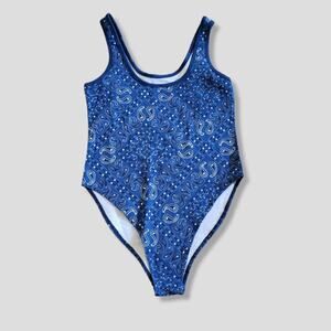 IML ISAAC MORRIS LTD Women's blue Bandanna Print bodysuit